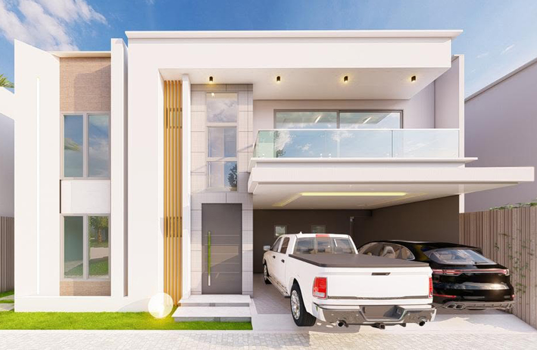 Vue architecturale fournie de la villa Synergie I terminée