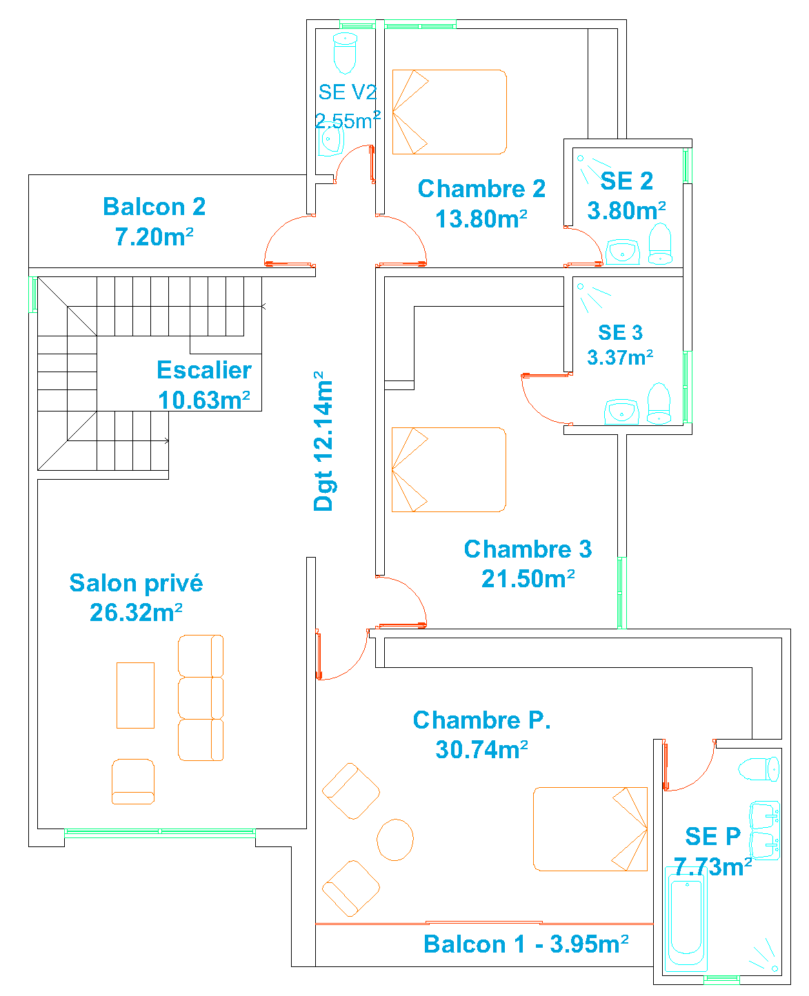 Plan de l’étage — LA DAHLIA
