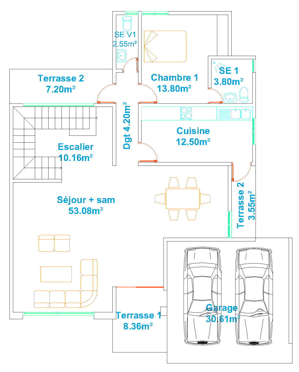 Plan du rez-de-chaussée — LA DAHLIA
